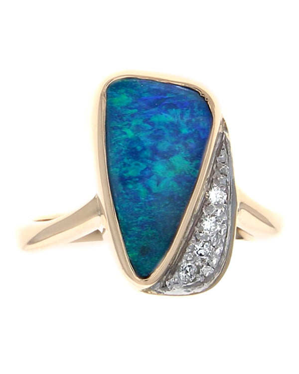 Opal Panel and Diamond Ring