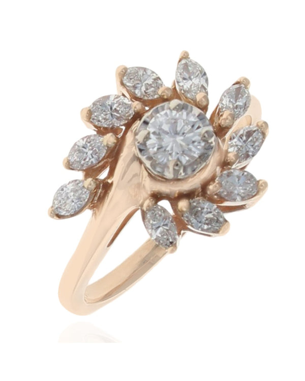Round and Marquise Diamond Fashion Ring