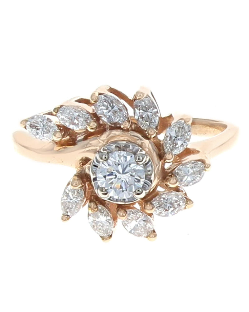 Round and Marquise Diamond Fashion Ring