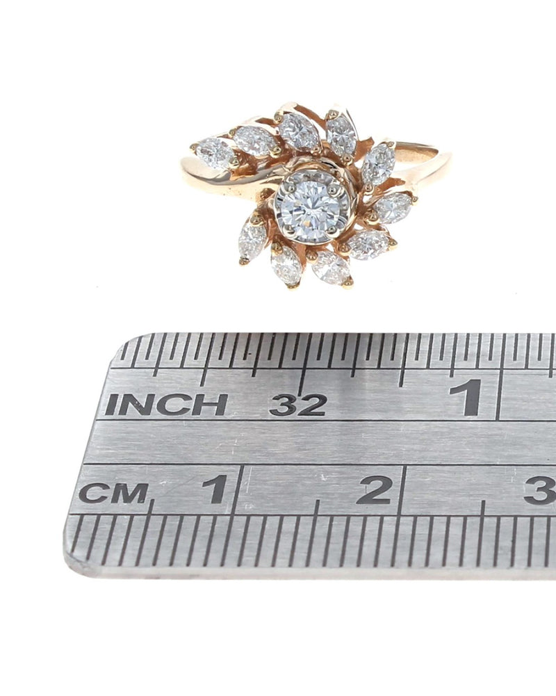 Round and Marquise Diamond Fashion Ring