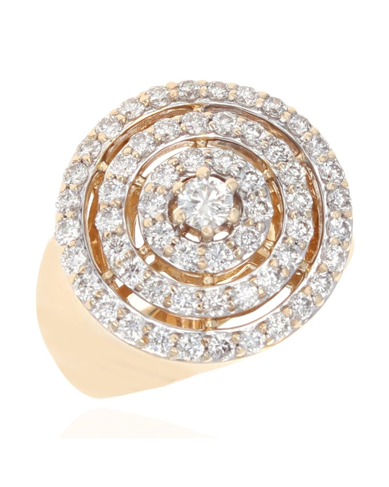 3 Row Diamond Circle Ring