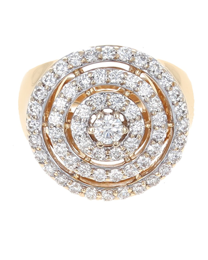 3 Row Diamond Circle Ring