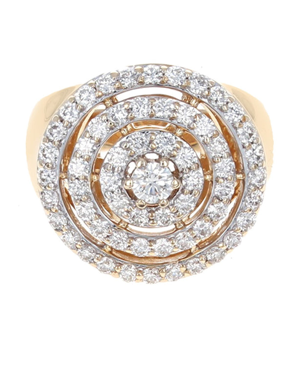 3 Row Diamond Circle Ring