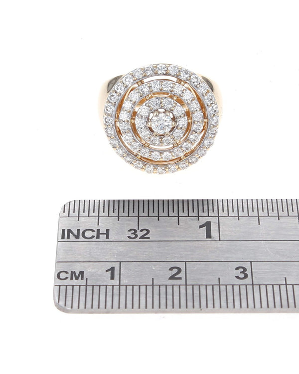3 Row Diamond Circle Ring