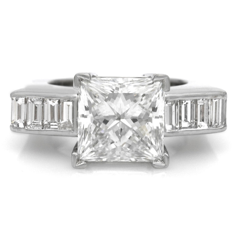 GIA Certified Princess Cut Diamond Solitaire Ring in 18KW