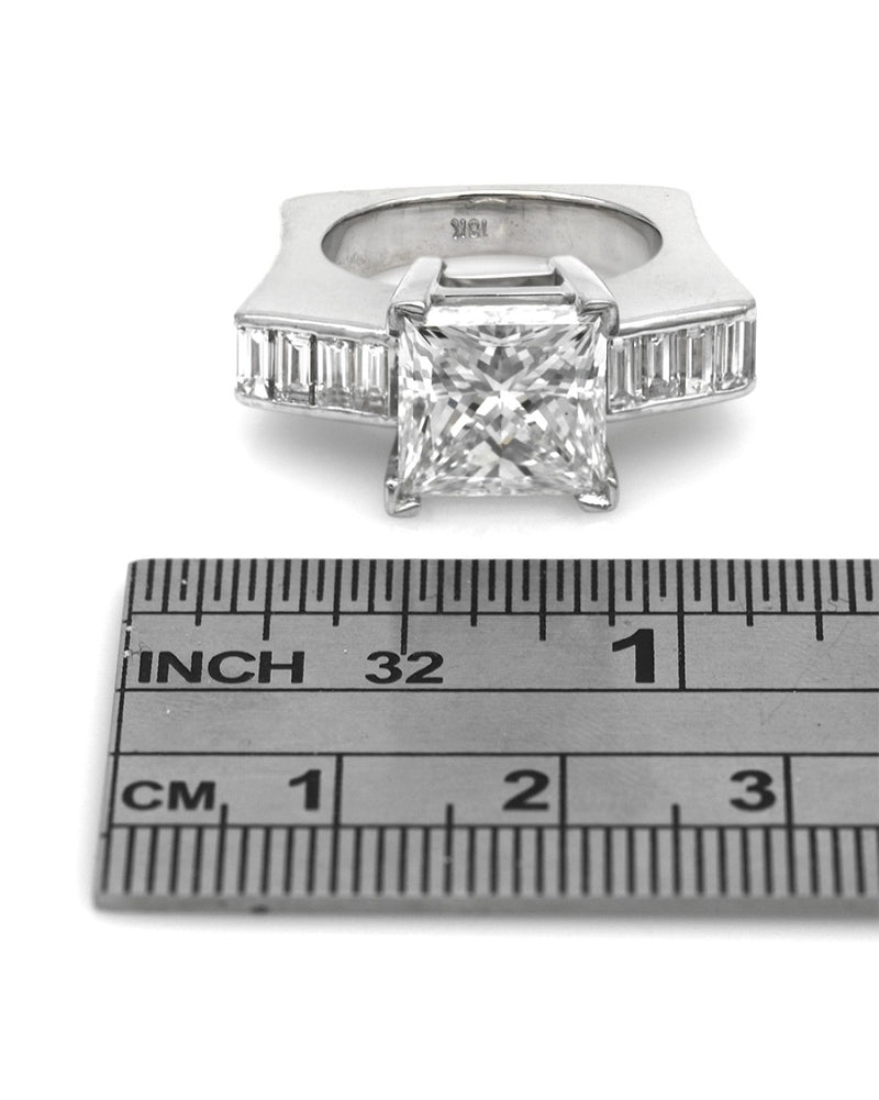 GIA Certified Princess Cut Diamond Solitaire Ring in 18KW