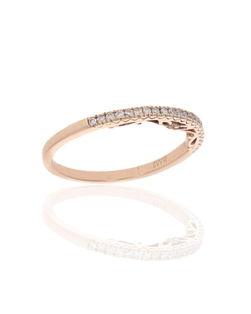 Thin Diamond Band in Rose Gold