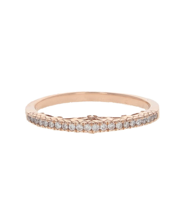 Thin Diamond Band in Rose Gold