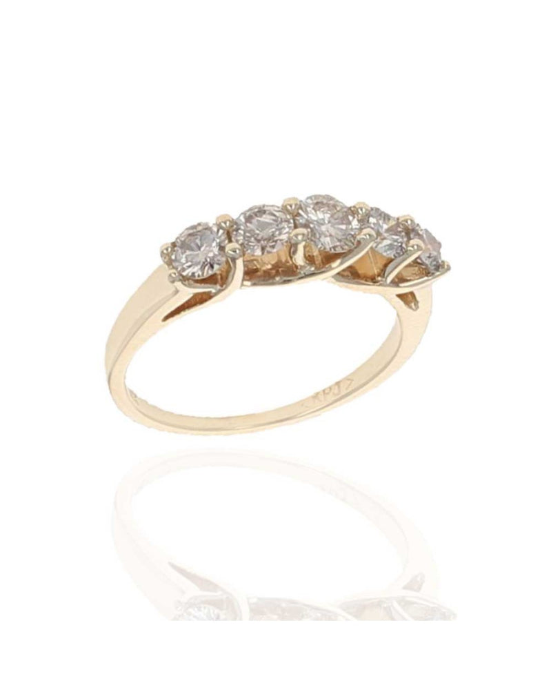 5 Stone Diamond Ring in Yellow Gold