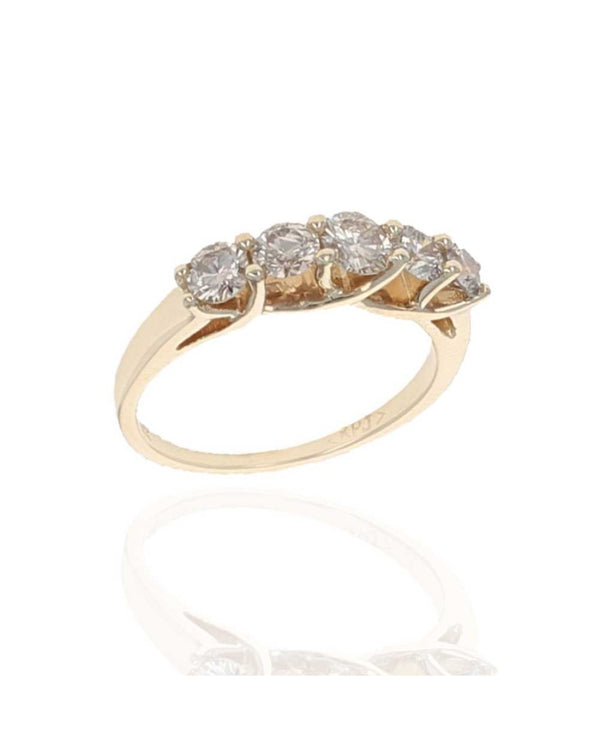 5 Stone Diamond Ring in Yellow Gold