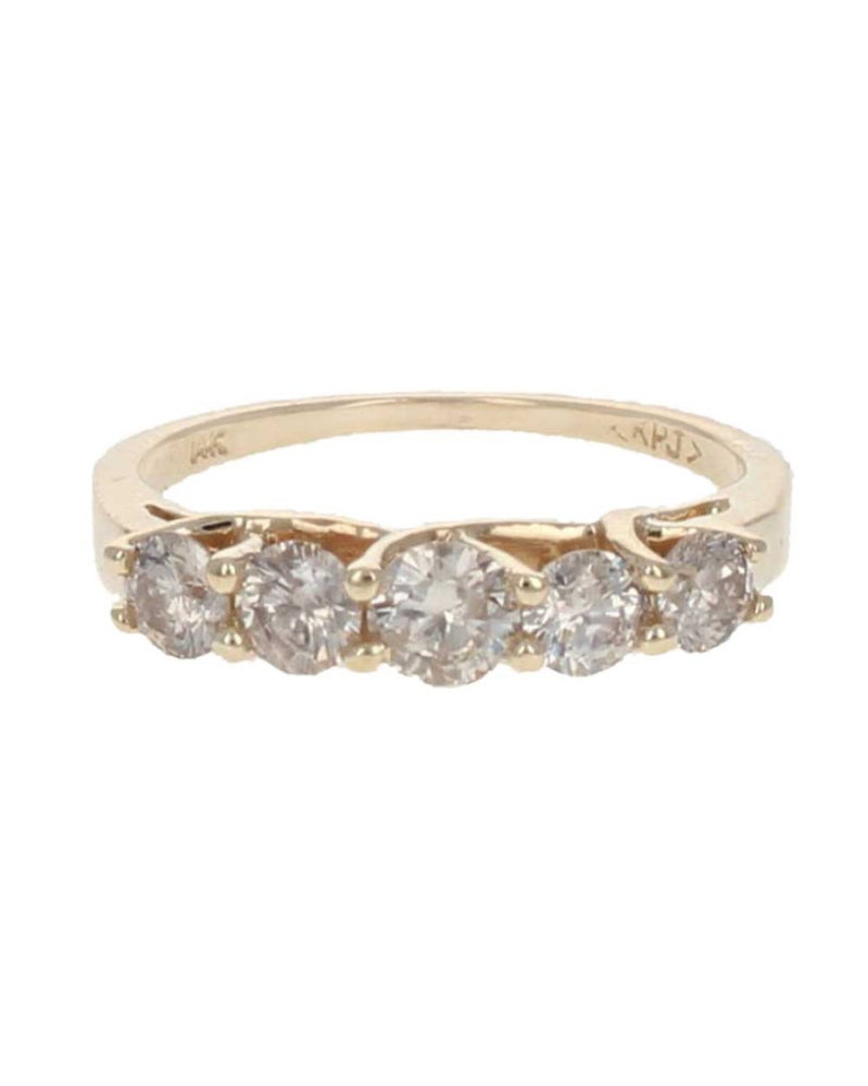 5 Stone Diamond Ring in Yellow Gold