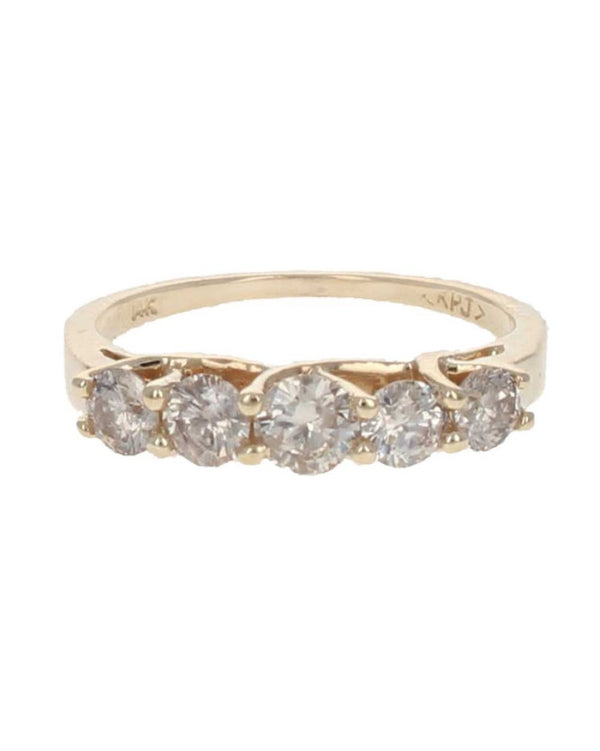 5 Stone Diamond Ring in Yellow Gold