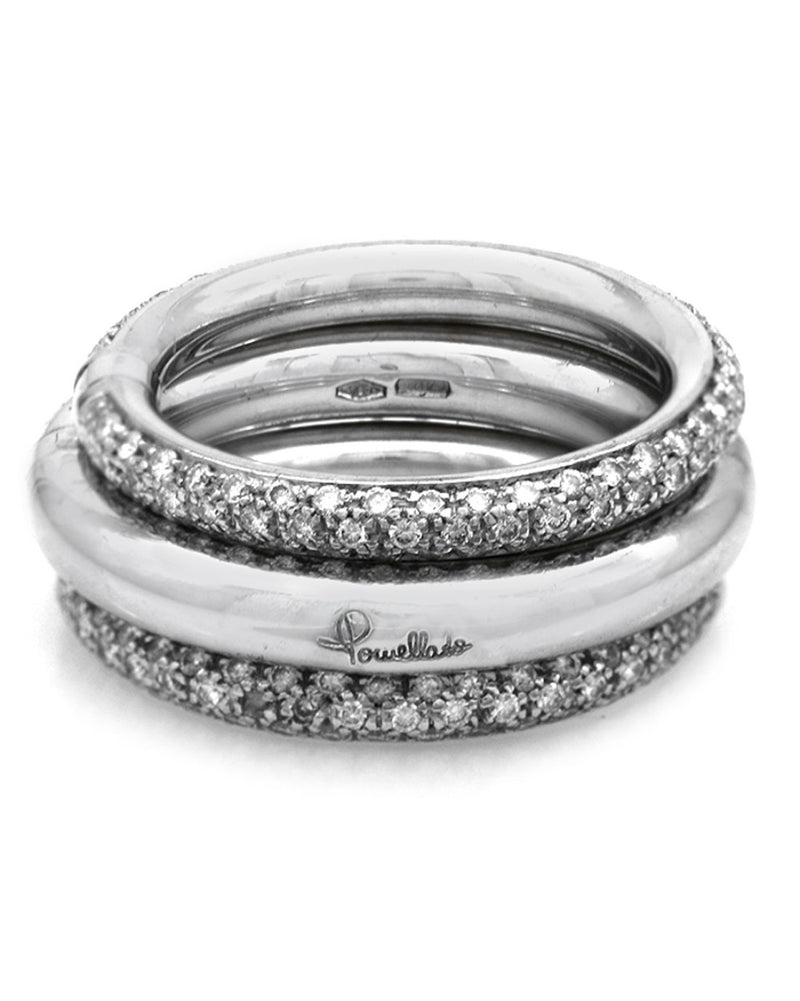 Pomellato Tibolare Diamond Interlocking Bands