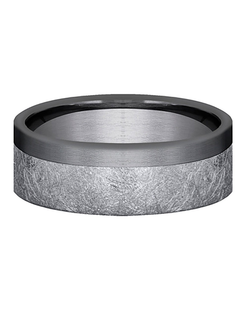 Gentlemen's Comfort Fit Band in Grey and Darkened Tantalum