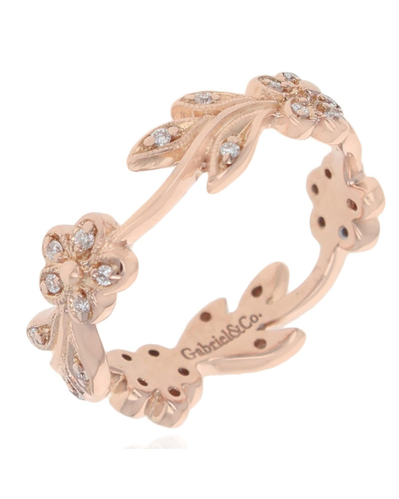 Gabriel & Co. Floral Diamond Stackable Ring