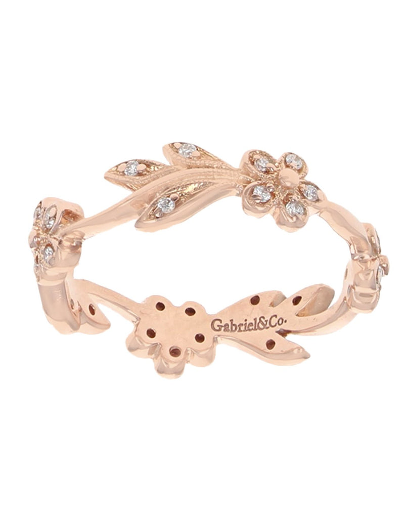 Gabriel & Co. Floral Diamond Stackable Ring