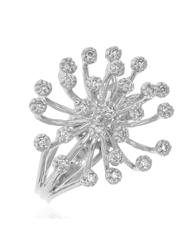 Diamond Cluster Spray Ring in White Gold