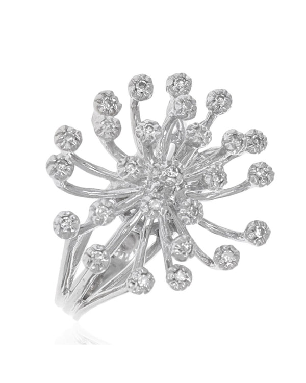 Diamond Cluster Spray Ring in White Gold