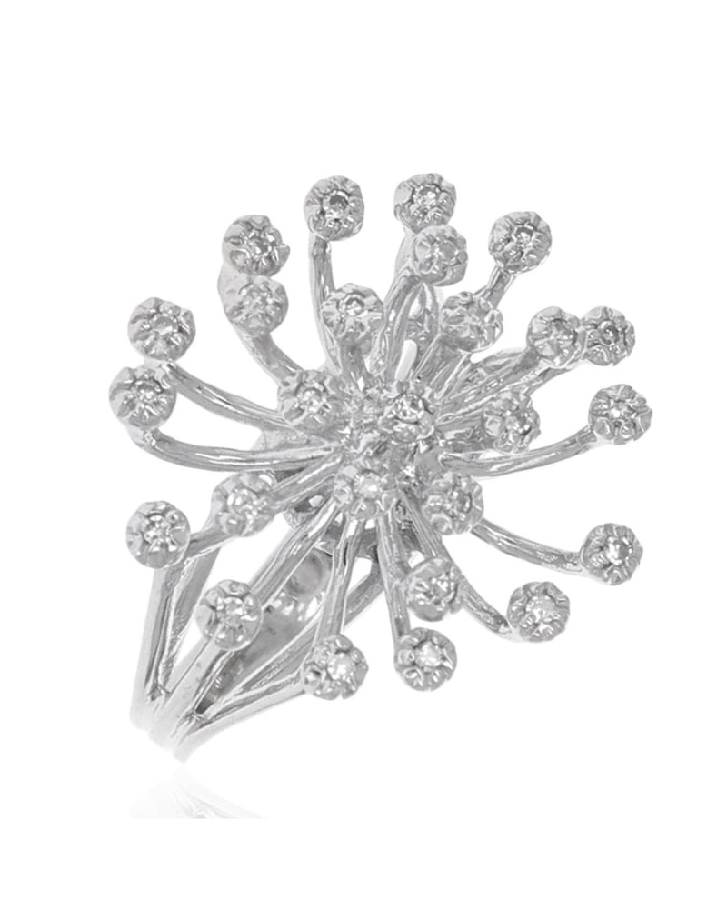 Diamond Cluster Spray Ring in White Gold