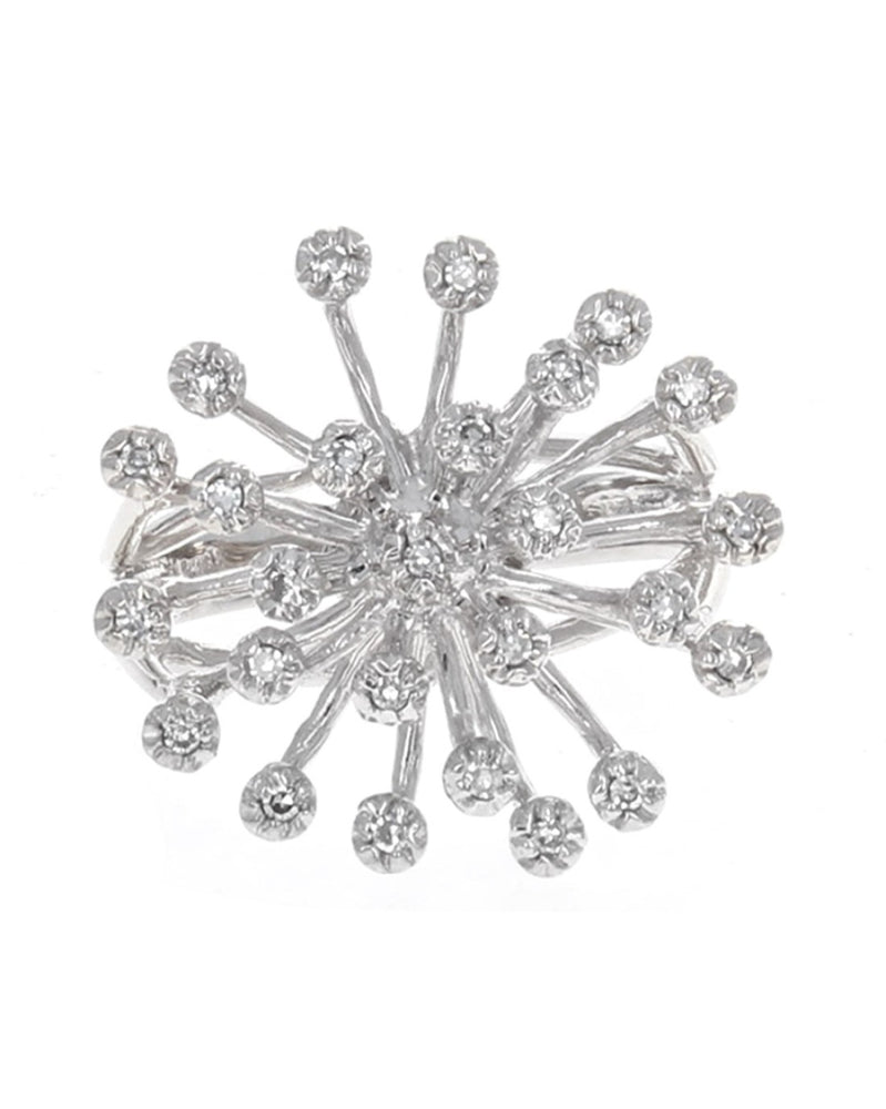 Diamond Cluster Spray Ring in White Gold