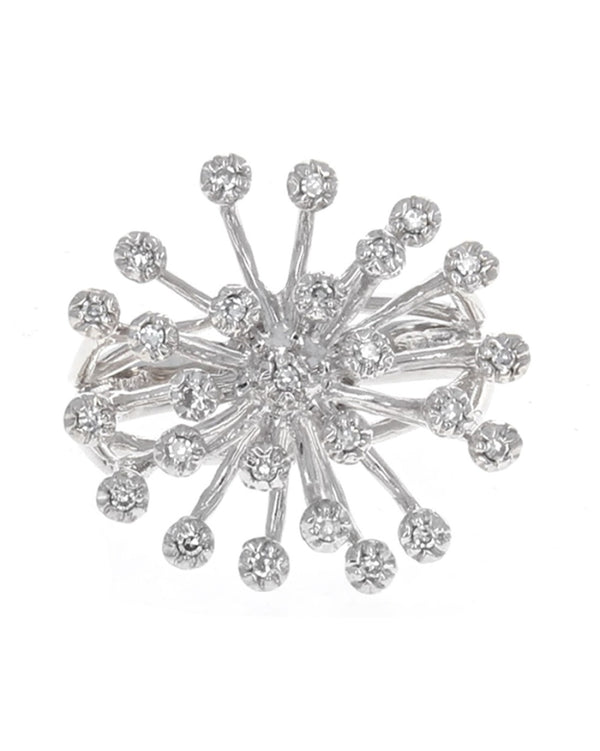 Diamond Cluster Spray Ring in White Gold