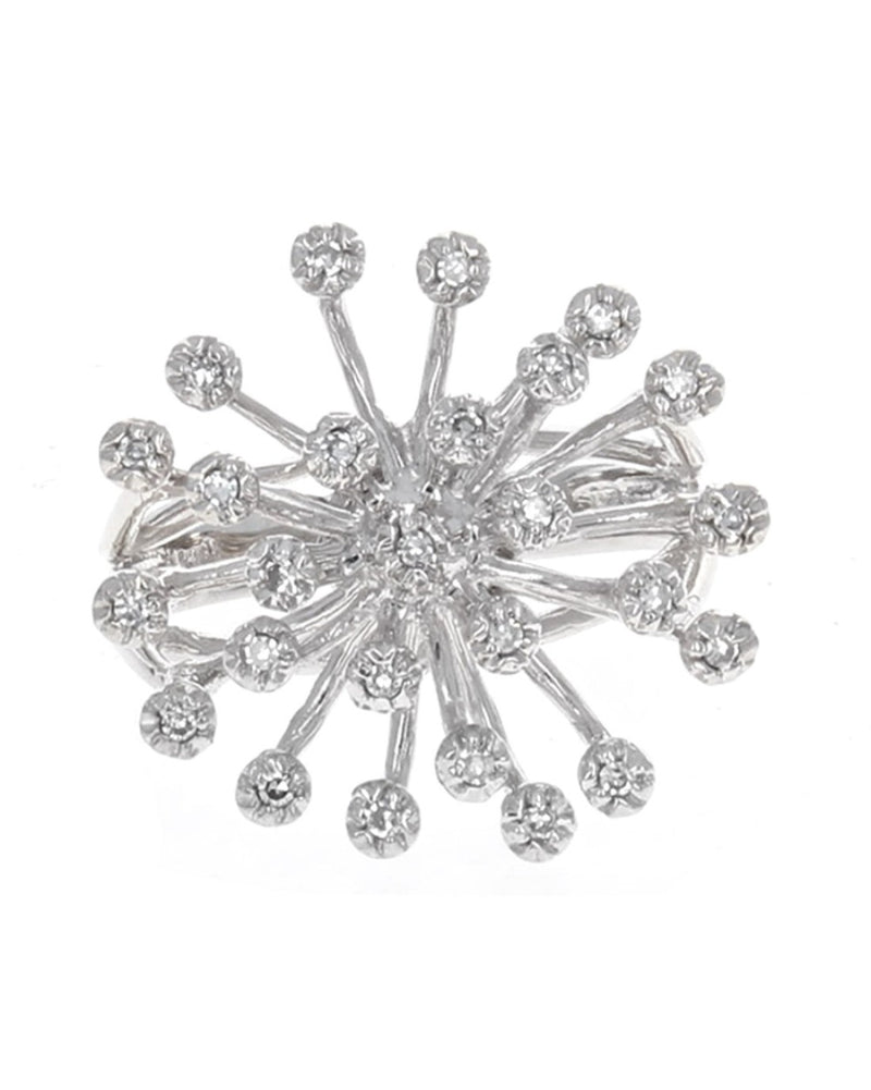 Diamond Cluster Spray Ring in White Gold