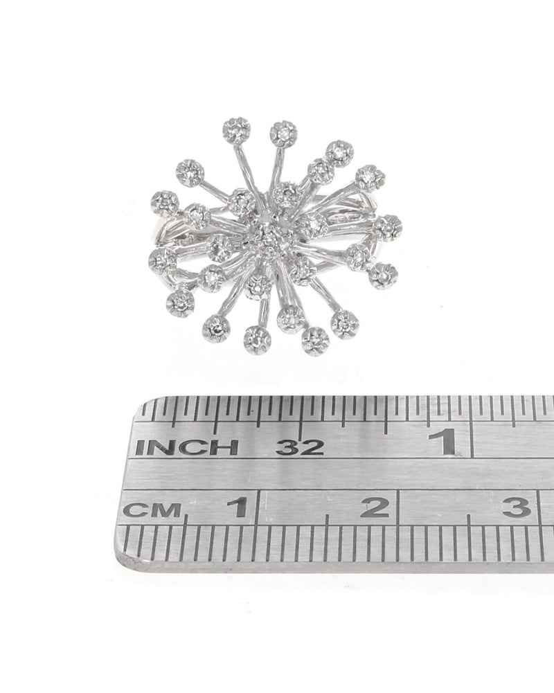Diamond Cluster Spray Ring in White Gold