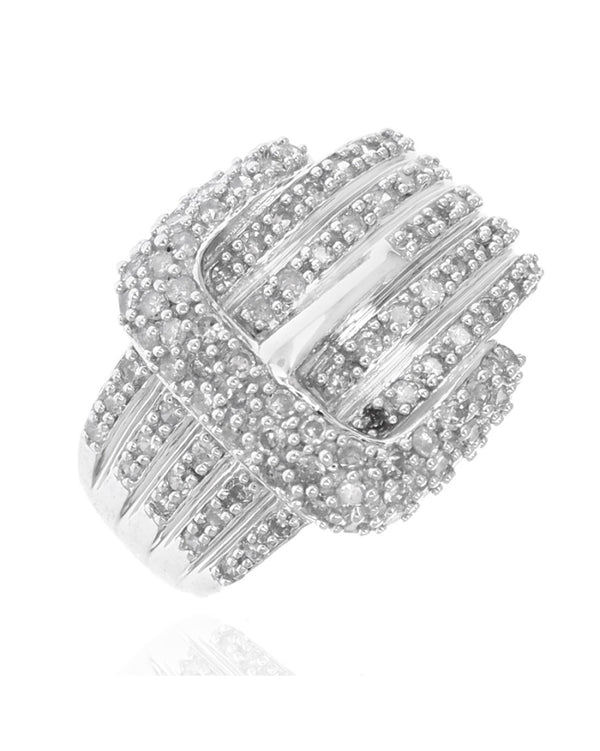 Effie 5 Row Diamond Buckle Ring