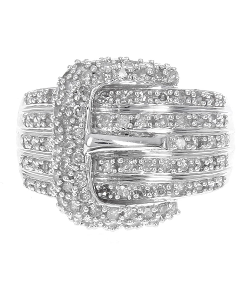 Effie 5 Row Diamond Buckle Ring