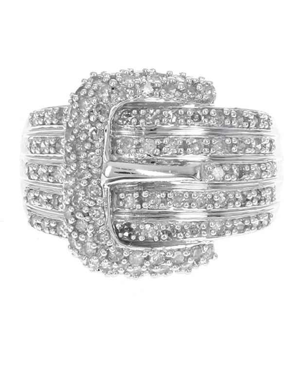 Effie 5 Row Diamond Buckle Ring