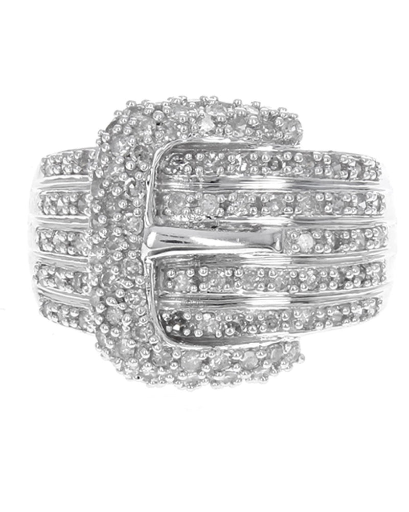 Effie 5 Row Diamond Buckle Ring