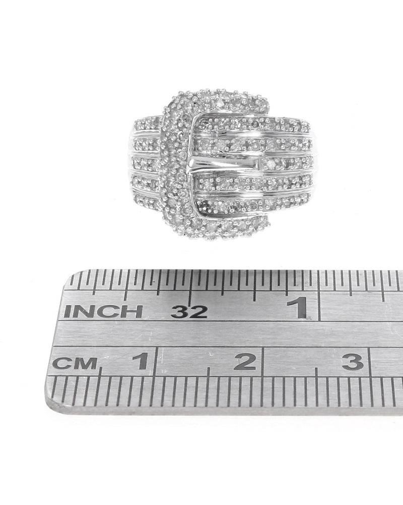 Effie 5 Row Diamond Buckle Ring