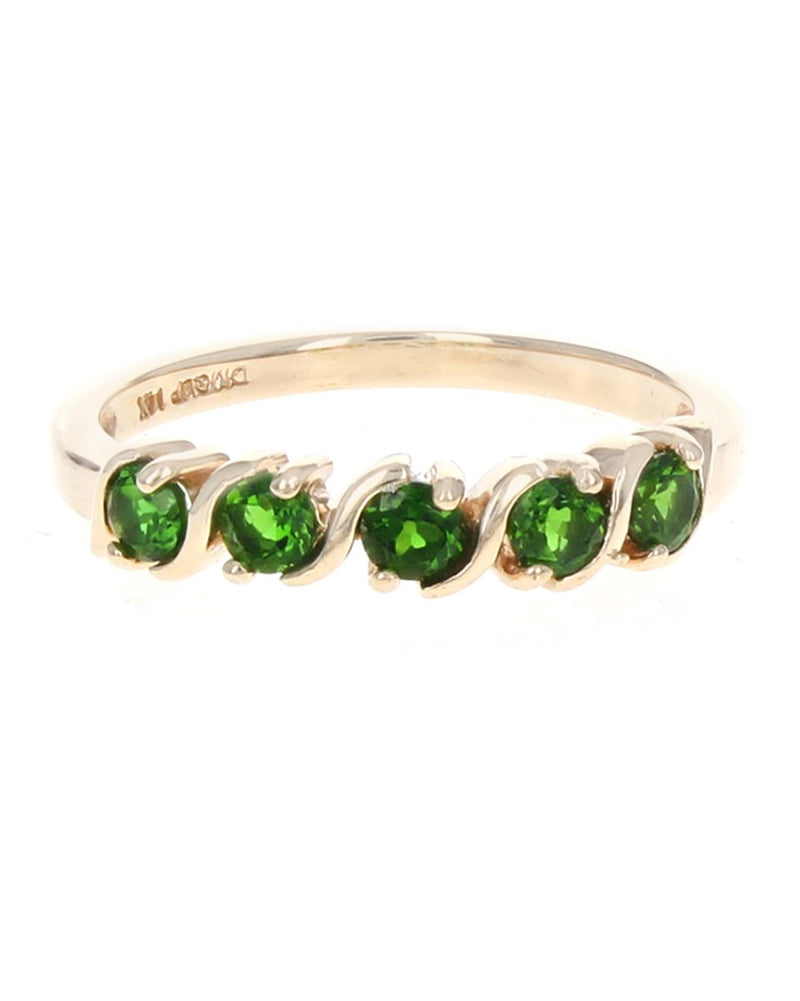 Chrome Diopside S Band Ring in Gold