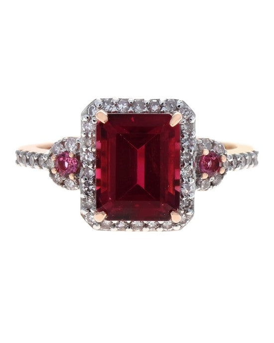 Pink Tourmaline and Diamond Halo Ring