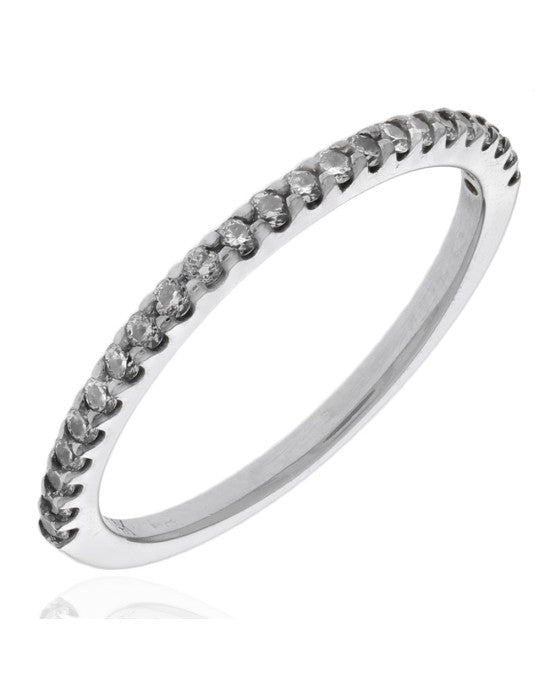 Thin Diamond Band in White Gold