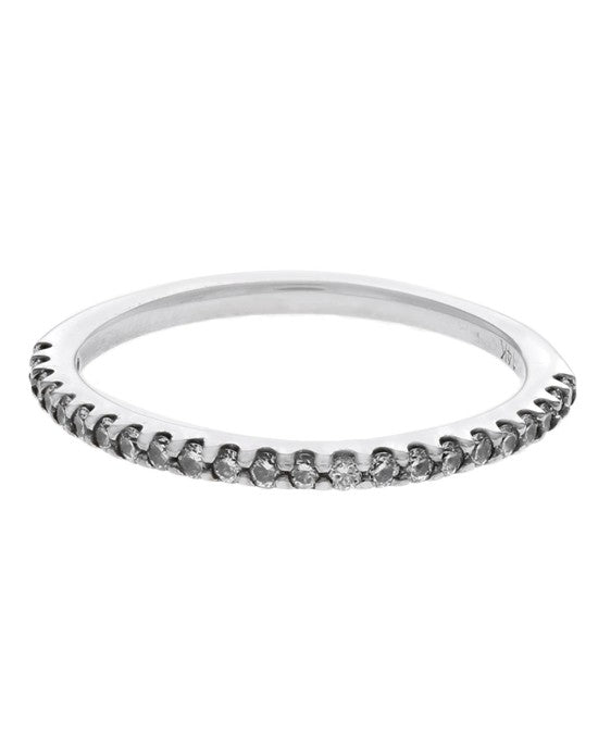 Thin Diamond Band in White Gold