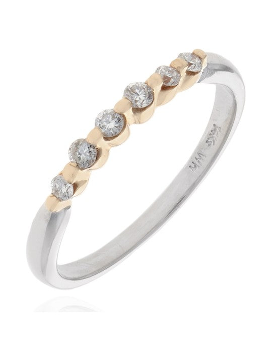 Diamond Ring Guard in White and Yellow Gold