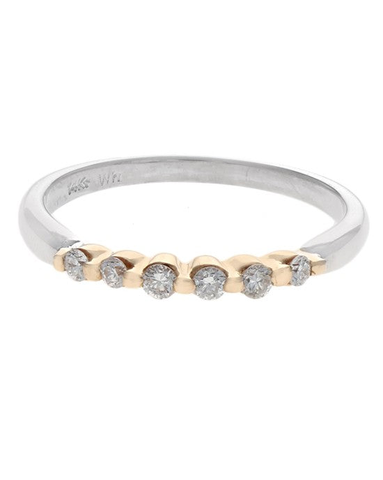Diamond Ring Guard in White and Yellow Gold