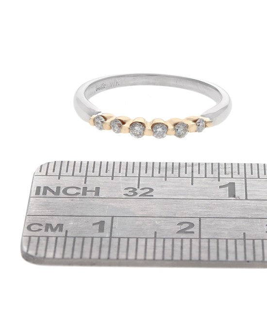 Diamond Ring Guard in White and Yellow Gold