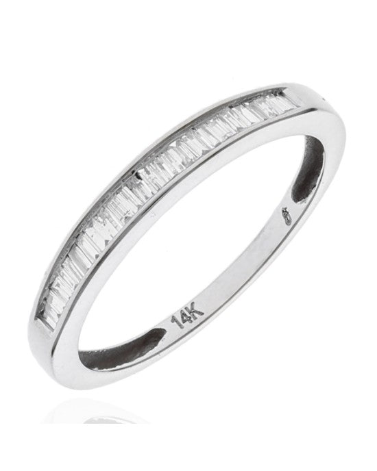 Baguette Diamond Band in White Gold