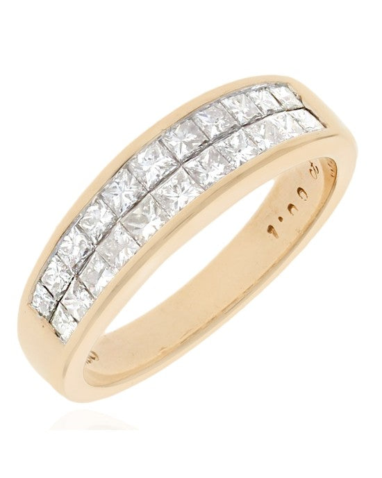 2 Row Princess Diamond Tapered Band