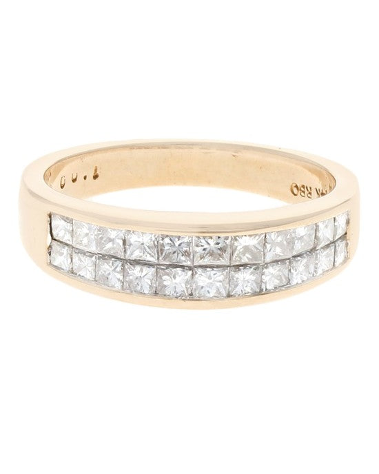2 Row Princess Diamond Tapered Band