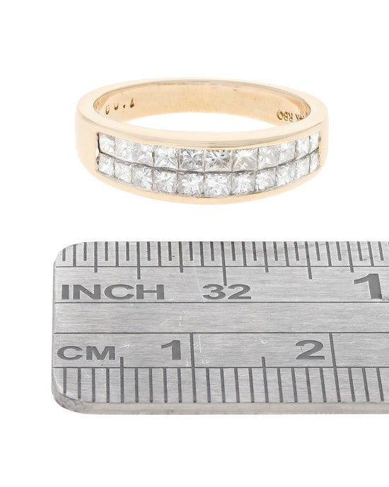 2 Row Princess Diamond Tapered Band