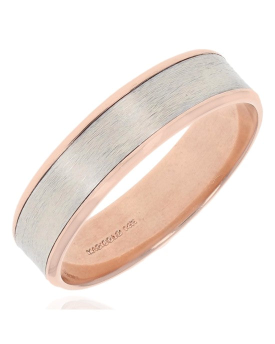 Gentleman's Rose and White Gold Wedding Band