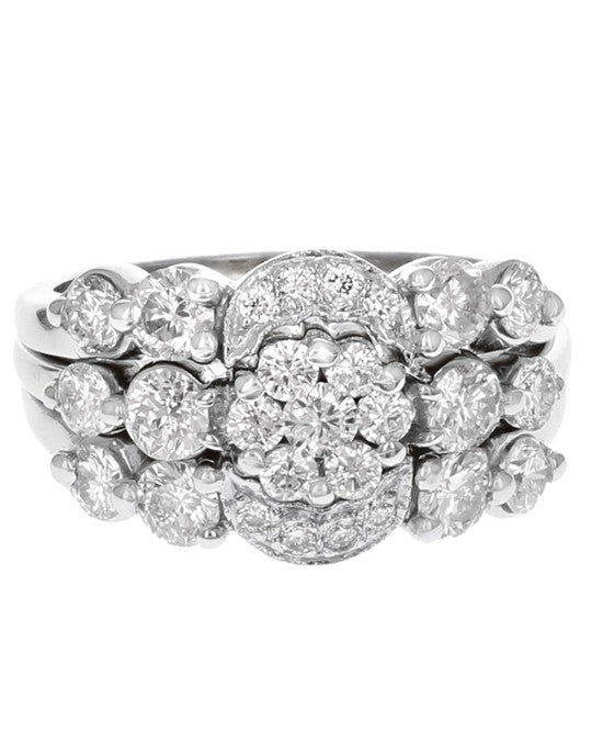 Sonia B. Diamond Cluster Wedding Set