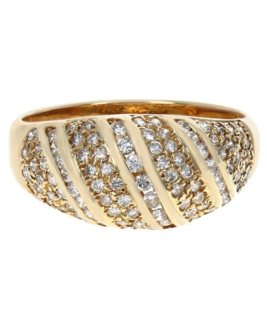 Diamond Tapered Band in Yellow Gold