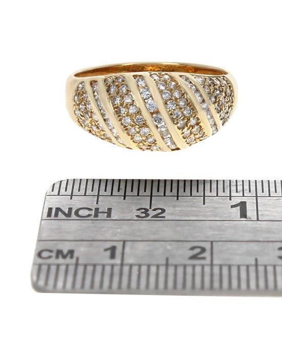 Diamond Tapered Band in Yellow Gold