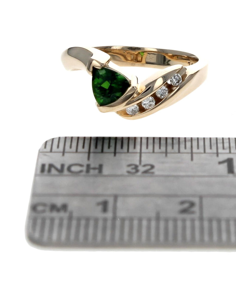 Chrome Diopside and Diamond Ring in Gold
