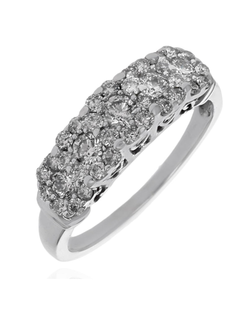 5 Cluster Diamond Ring in White Gold