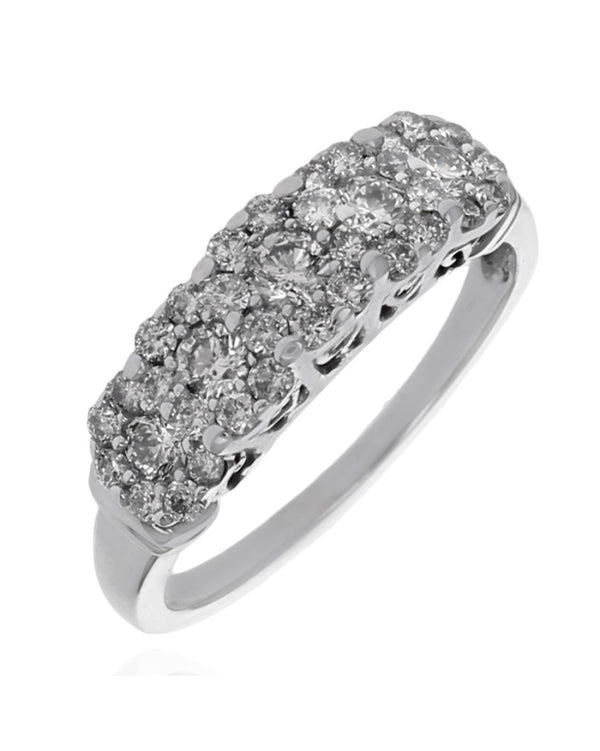 5 Cluster Diamond Ring in White Gold